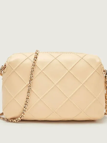 TORY BURCH De piele geantă poștaș Fleming bej