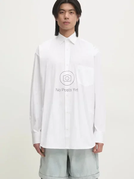 VETEMENTS camasa din No Posts Classic barbati cu guler clasic relaxed alb