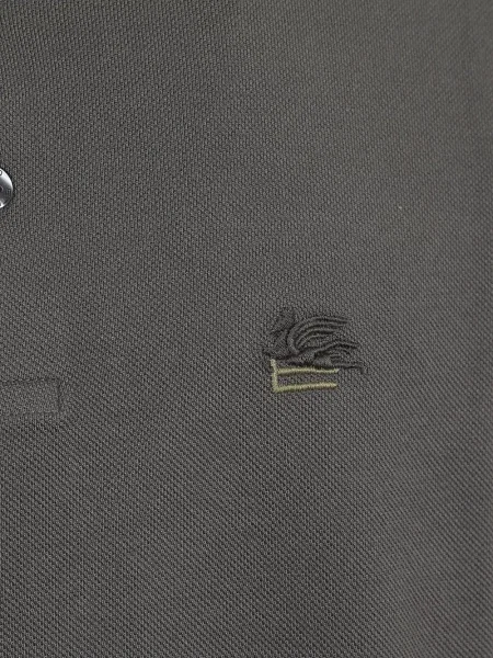 Tricou polo Etro cu broderie gri