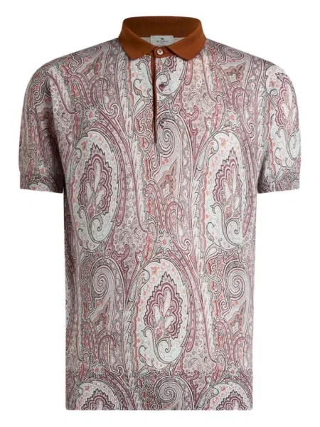 Polo Etro cu model floral maro