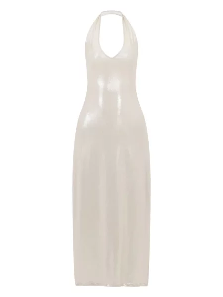 Rochie midi Sana Osmani până la genunchi de costum alb