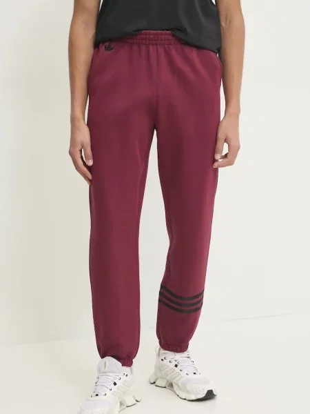 Adidas Originals spodnie dresowe NC PANTS bordowy gładkie czerwone