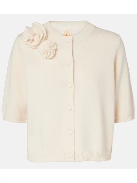 Vuneni kardigan Jardin Des Orangers s cvjetnim printom bijela