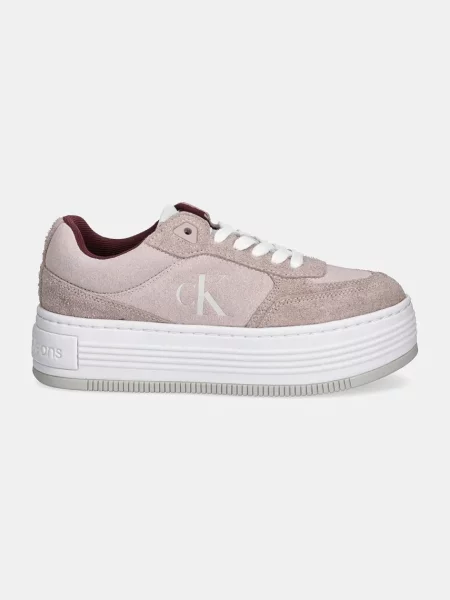 Calvin Klein Jeans Superge iz semiša BOLD PLATF LACEUP LOW MG SUEDE roza