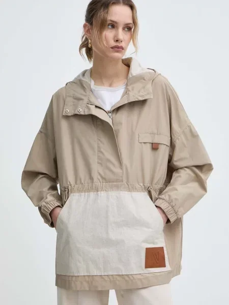 MAX&Co. geacă din amestec de in de tranziție oversize bej