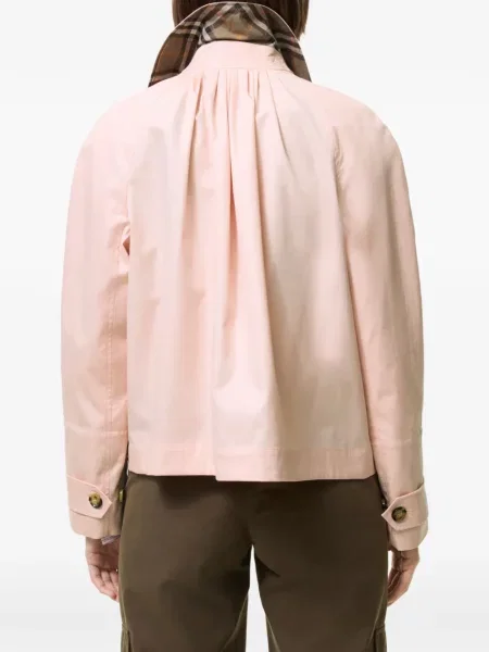 Geacă Burberry cu imprimeu tropical roz