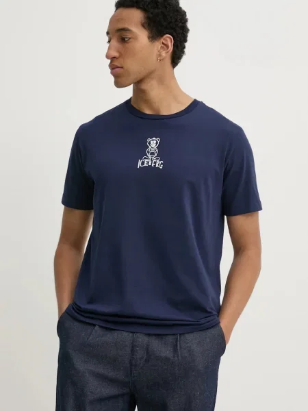 Iceberg tricou din barbati marin cu imprimeu albastru