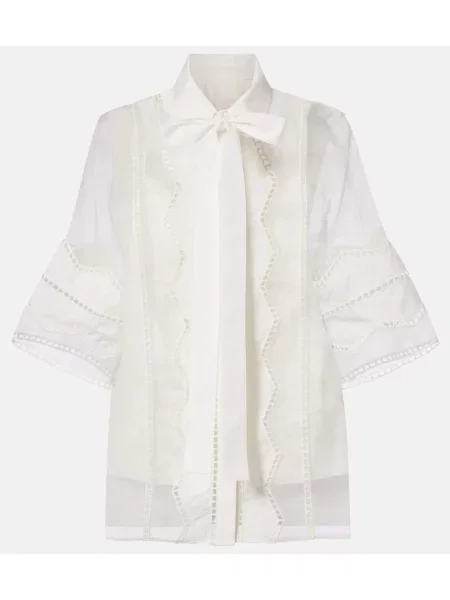 Bluză Elie Saab de mătase alb