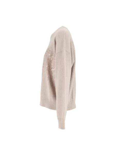 Sweter Peserico z cekinami wełniany beżowy