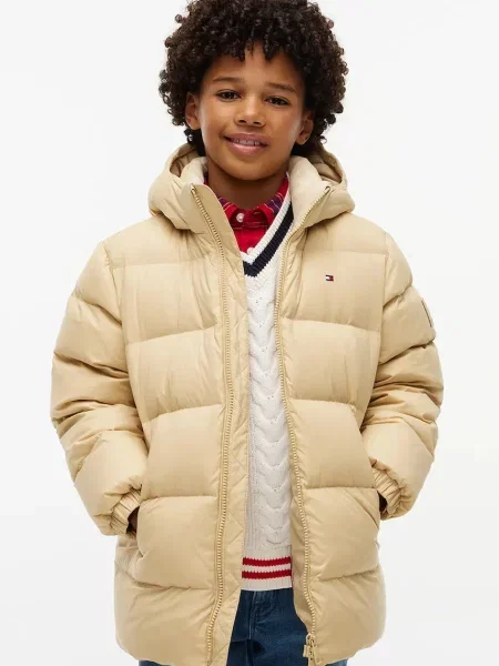 Tommy Hilfiger geacă cu puf pentru copii galben
