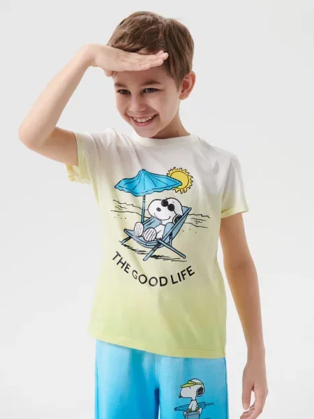 Sinsay Tričko Peanuts neonová