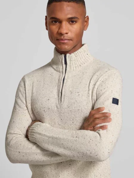 Bluza z kołnierzem o kroju regular fit z mieszanki bawełny Tom Tailor biała