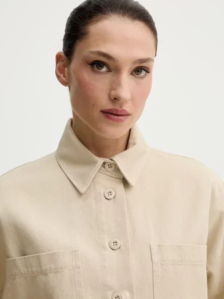 Классическая ошейниковый рубашка Weekend Max Mara бежевая