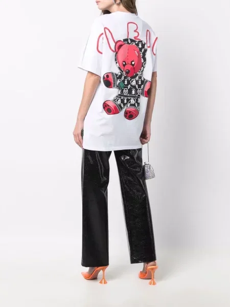Tričko Philipp Plein s potiskem s kulatým výstřihem bílé