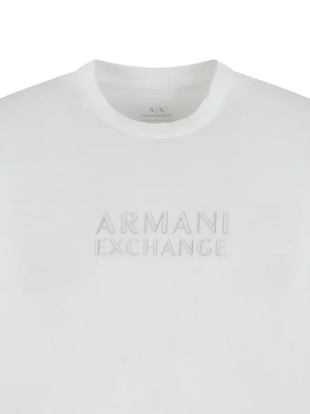 Tricou Armani Exchange cu broderie alb