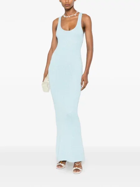 Rochie maxi Asta Resort cu paiete albastru