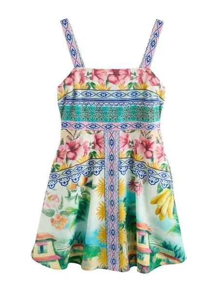 Next Rochie de plaja aqua / închis / galben muștar / verde petrol albastru