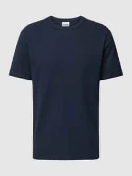 T-shirt z fakturowanym wzorem model ‘SANDER’ Selected Homme granatowa