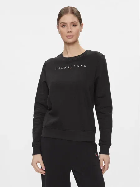 Tommy Jeans Mikina Linear čierna