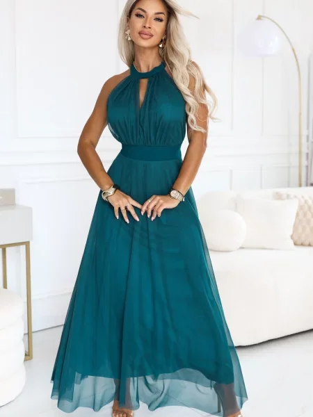 Maksi haljina Numoco Basic zelena