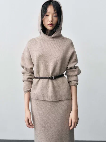 Худі MANGO світло-коричневий коричневе