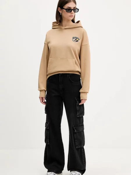 Кофта Barrow з капюшоном візерунок бежевий
