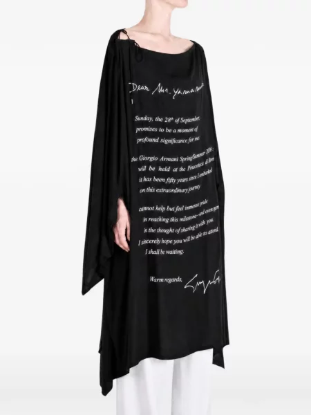 Rochie midi Yohji Yamamoto cu imagine negru