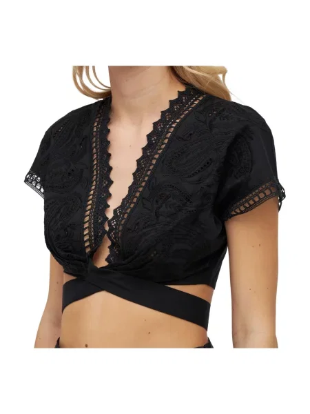 Top Ermanno Scervino koronkowy czarny