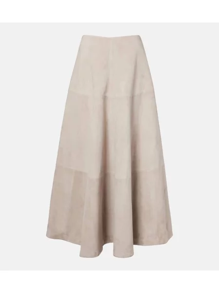 Maksi spódnica maxi Altuzarra zamszowa beżowa