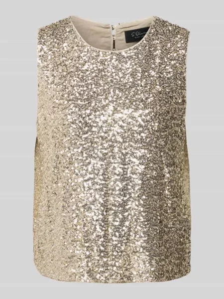 T-shirt o kroju comfort fit z mieszanki bez rękawów S.oliver Black Label