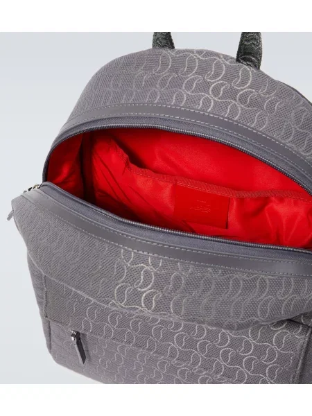 Rucsac Christian Louboutin din jacard gri