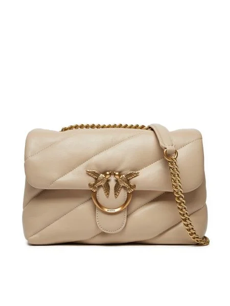 Klasická crossbody kabelka Pinko béžová