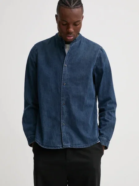 Košile G-Star Raw regular se stojáčkem modrá