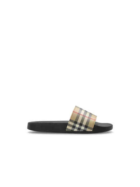 Klapki Burberry beżowe