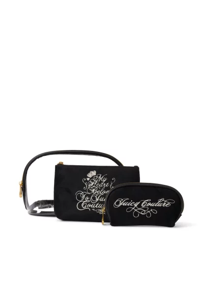 Juicy Couture Geantă de cosmetice TAYLOR negru / transparent alb