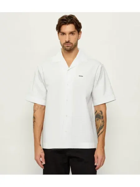 HUGO Cămașă Espino | Oversize fit alb