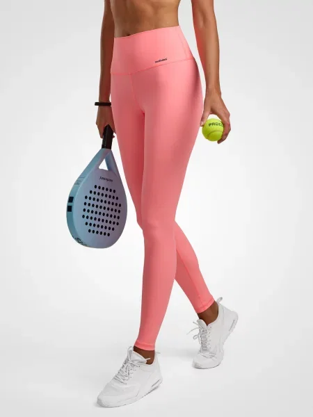 Legginsy do tenisa/padel Smart z kieszenią na piłki pomarańczowe