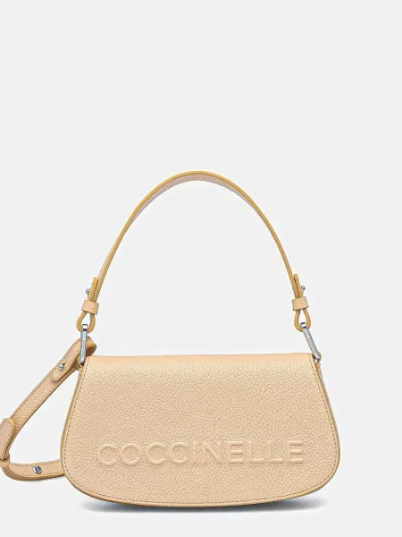 Кожена чанта Coccinelle бордо E5 QBB 52 01 01 бежово