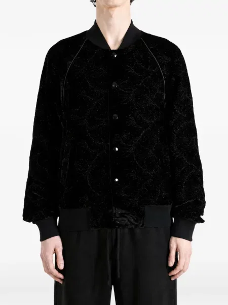 Geacă bomber Ann Demeulemeester cu model floral negru