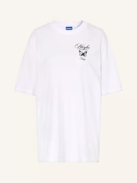 Hugo Oversized Tričko / olivová bílá