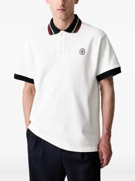 Tricou polo Drole De Monsieur alb