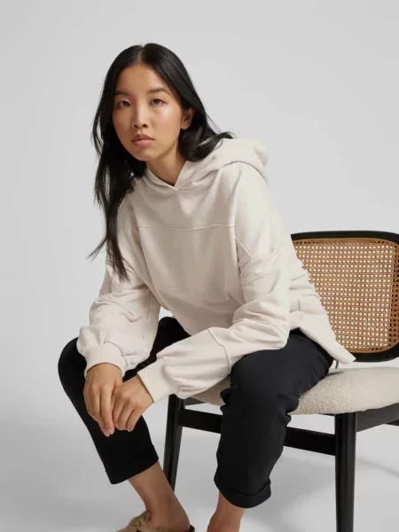 Bluza z kapturem typu oversized Juvia beżowa