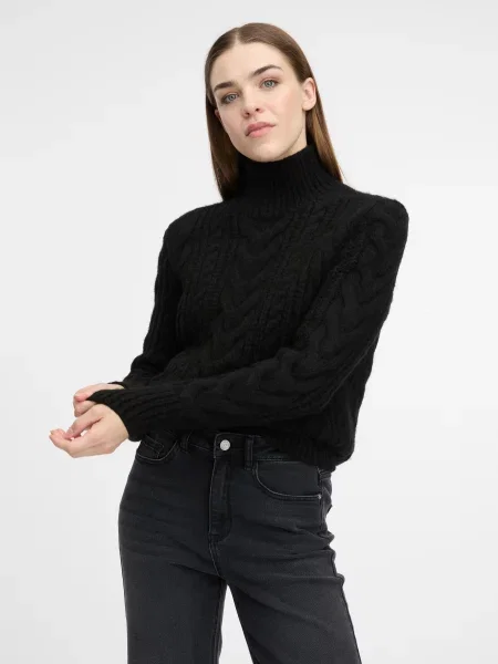 Pulover Orsay cu guler înalt negru