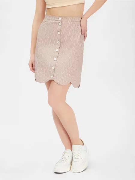 HARVEST Nebraska Спідниця міні Бавовна/еластан бежевий