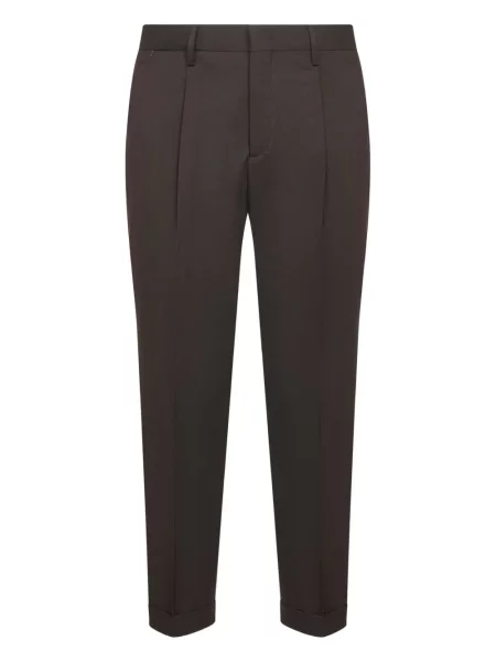 Plisované kalhoty D4.0 hnědé