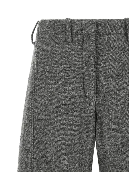 Pantaloni Magda Butrym cu model herringbone gri