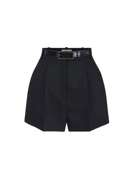 Cu centură pantaloni Elisabetta Franchi de lână negru