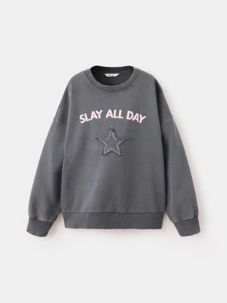 Bluza ze wzorem antracytowy Dzieci lata MANGO KIDS