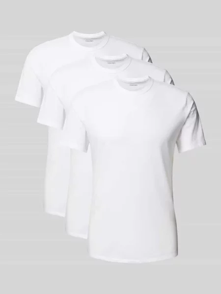 T-shirt z dekoltem okrągłym w zestawie 3 szt. Calvin Klein Underwear biała