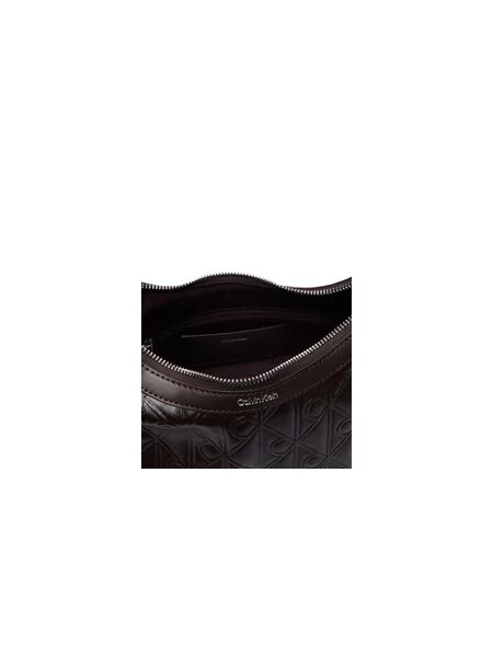 Calvin Klein Rankinė Emblem Aop Debossed Shoulder Bag ruda